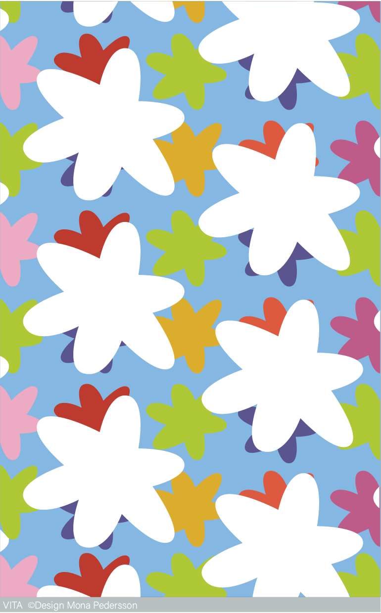 En tyglängd som visar den mönstertryckta tygbredden.